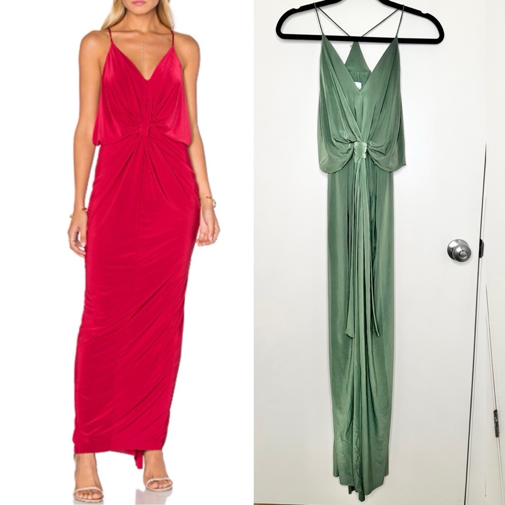 NWT MISA Los Angeles Domino Maxi Dress in Sage Green